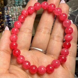 ✨ 8mm Pink Dyed Quartz Bracelet ✨